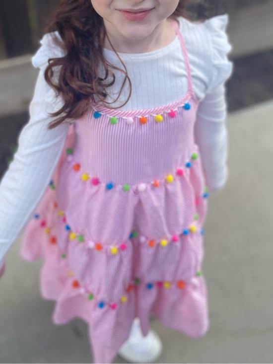 Tommy Bahama Other - Tommy Bahama Spaghetti Strap Tiered Pom-Pom Party Dress